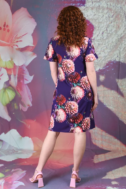 Austin Dress - Indigo Dahlias - SALE