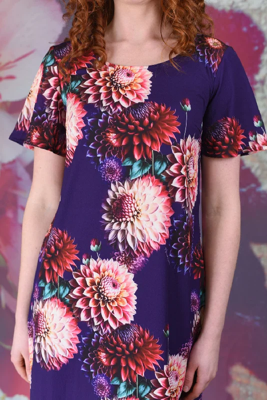 Austin Dress - Indigo Dahlias - SALE