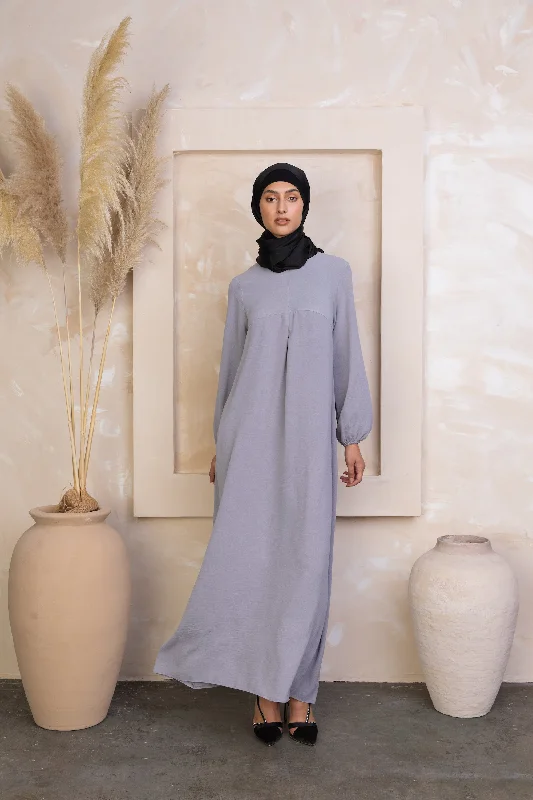 Gray Sheath Abaya Maxi Dress