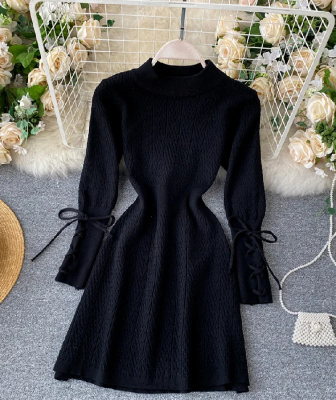 Knitted long sleeve dress sweater dress  193