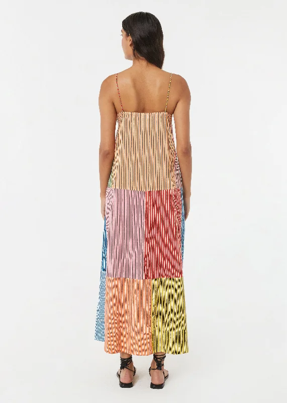 Nadia Dress | Multi Stripe Patchwork