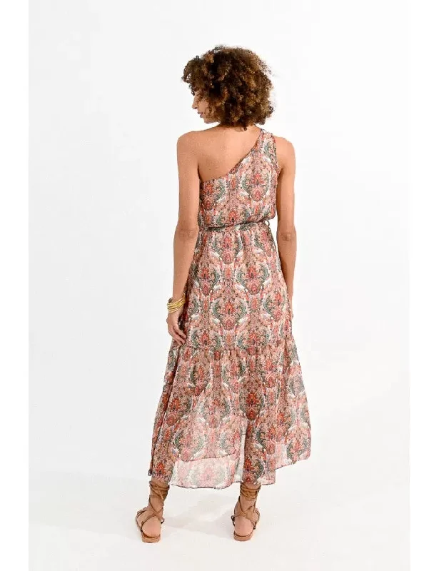 One shoulder printed dress