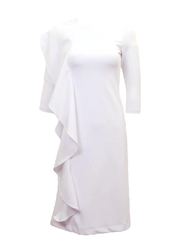 Rouge Pur White Ruffle Dress