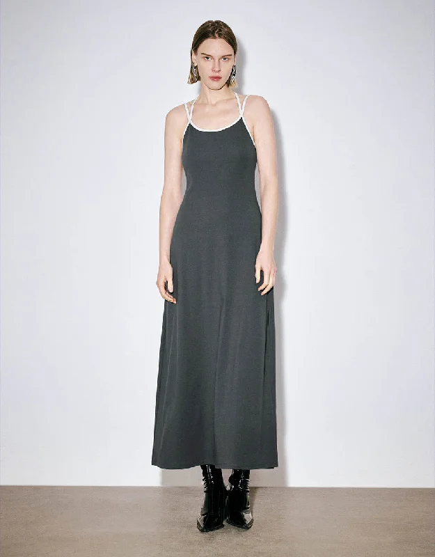 Sleeveless U Neck A-Line Dress