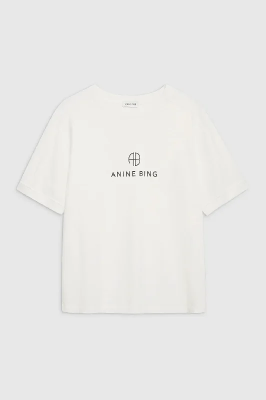 Anine Bing Jaylin Tee Monogram - Ivory