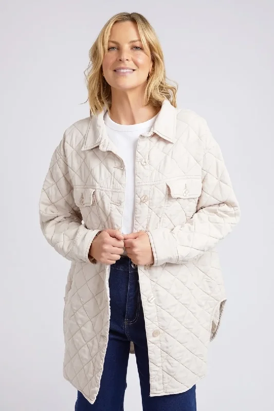 Elm - Katie Quilted Shacket - Oat