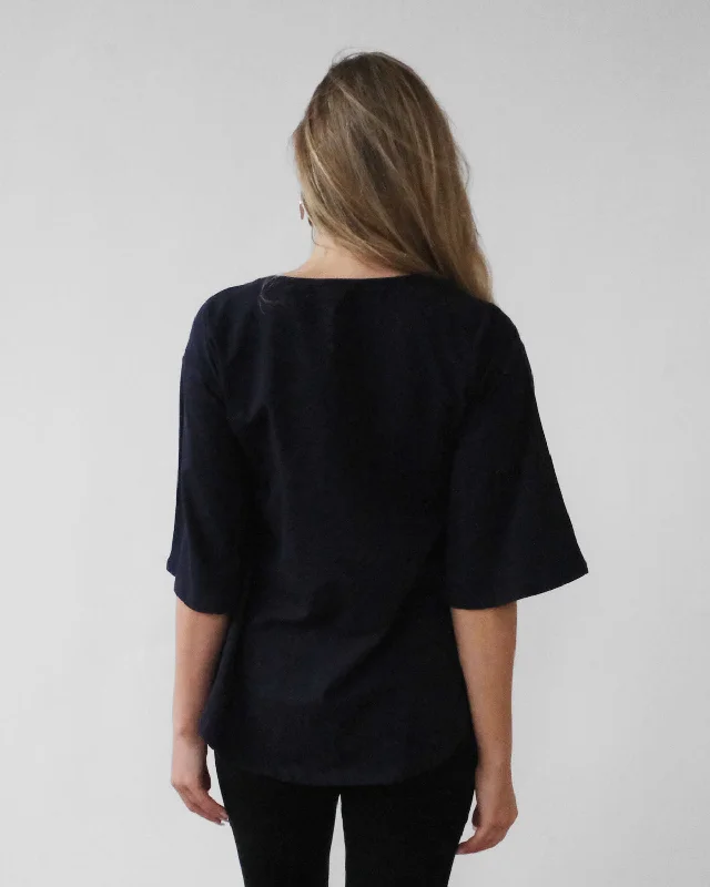 FREJA top in Navy/White