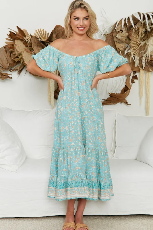 Monique Maxi Dress - Sky Blue