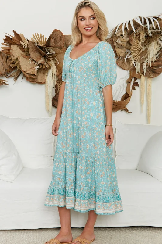 Monique Maxi Dress - Sky Blue