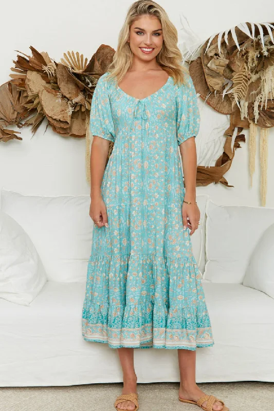 Monique Maxi Dress - Sky Blue