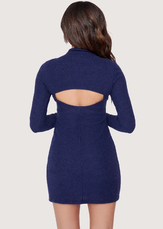 Moonlight Stroll Mini Dress in Navy