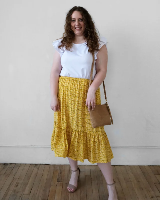 PARIS woven skirt in Mustard