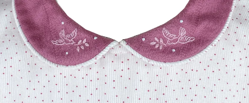 Pink Velvet Cerise Dress - Love Fluttering Embroideries