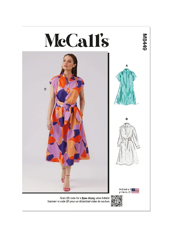 McCall's Sewing Pattern 8449 Dresses and Sash