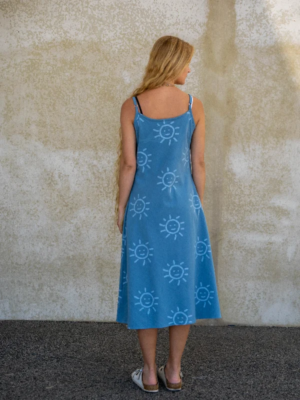 Slip Dress | Sun Print on Indigo