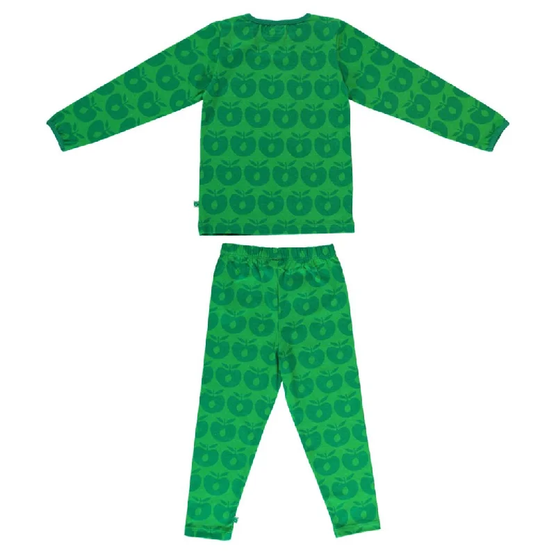 Retro Apples Long Sleeve Shirt and Leggings Set - Green