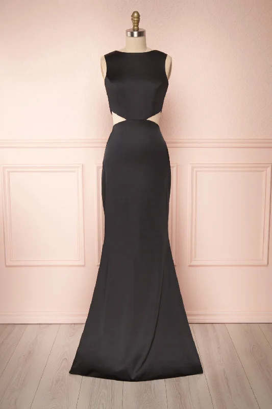 Vallata Satin | Black Mermaid Gown