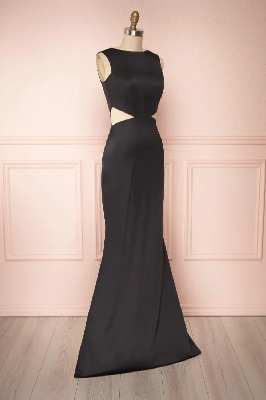 Vallata Satin | Black Mermaid Gown