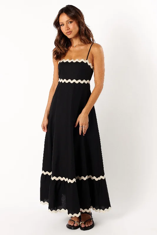 Yana Maxi Dress - Black Cream