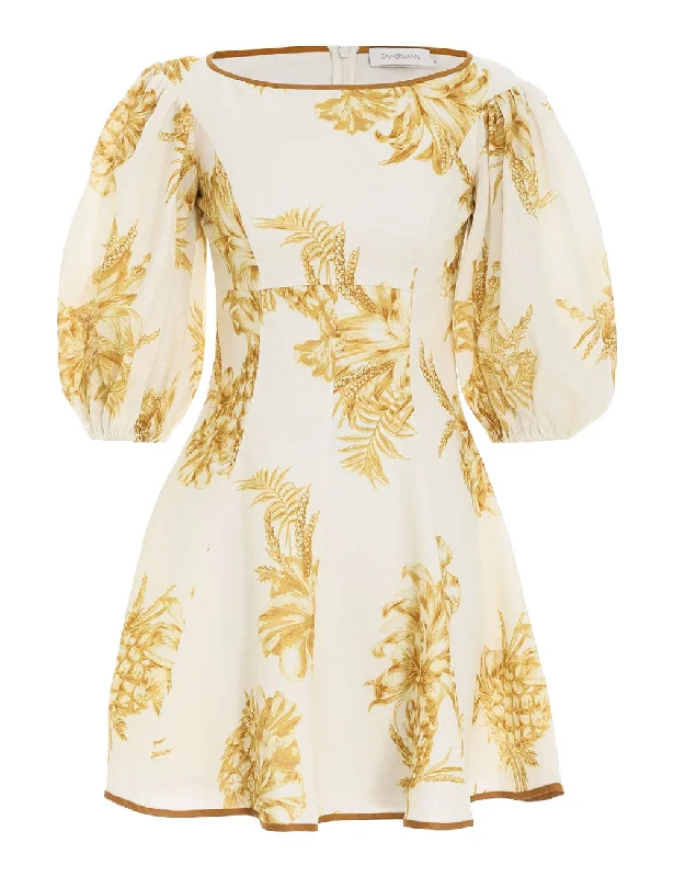 Zimmermann Empire Mini Dress (Cream Gold) - RRP $495