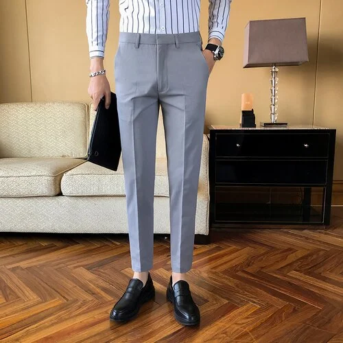 Sixsr 2024 New Business Dress Pants Men Solid Color Office Social Formal Suit Pants Casual Streetwear Wedding Trousers Pantalon Homme