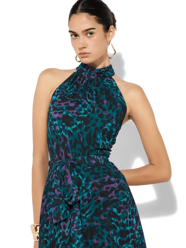 Fern Mystic Leopard Print Halter Dress