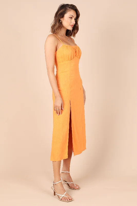 Krystal Midi Dress - Tangerine