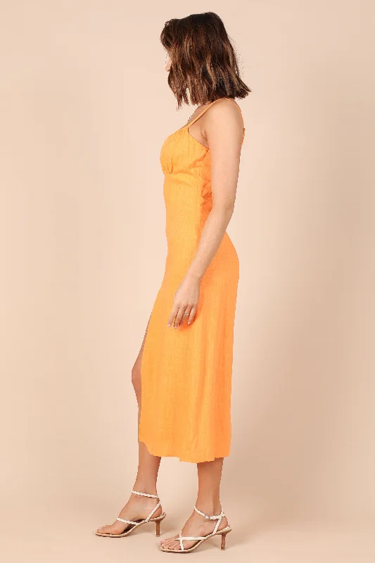 Krystal Midi Dress - Tangerine