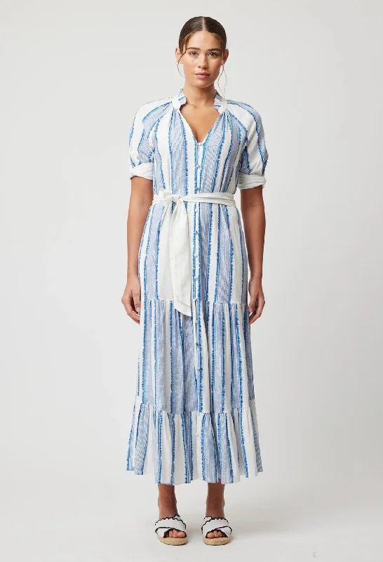 SCALA LINEN VISCOSE MAXI DRESS | Sorrento Stripe