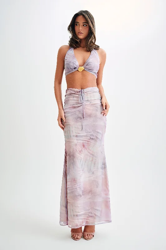 Ursula Shell Hardware Halter Top - Mermaid Shell Print